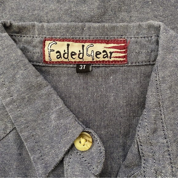 Faded Gear Kids Chambray Short Sleeve Button Up Shirt Size 3T - Picture 3 of 4